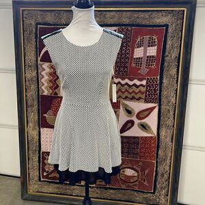 Aqua Black/White Dress, SZ L
